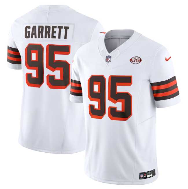 Men & Women & Youth Cleveland Browns #95 Myles Garrett White 2023 F.U.S.E. 1946 Collection Vapor Untouchable Limited Stitched Jersey,We sell and wholesale Men & Women & Youth Cleveland Browns #95 Myles Garrett White 2023 F.U.S.E. 1946 Collection Vapor Untouchable Limited Stitched Jersey on line form chian!